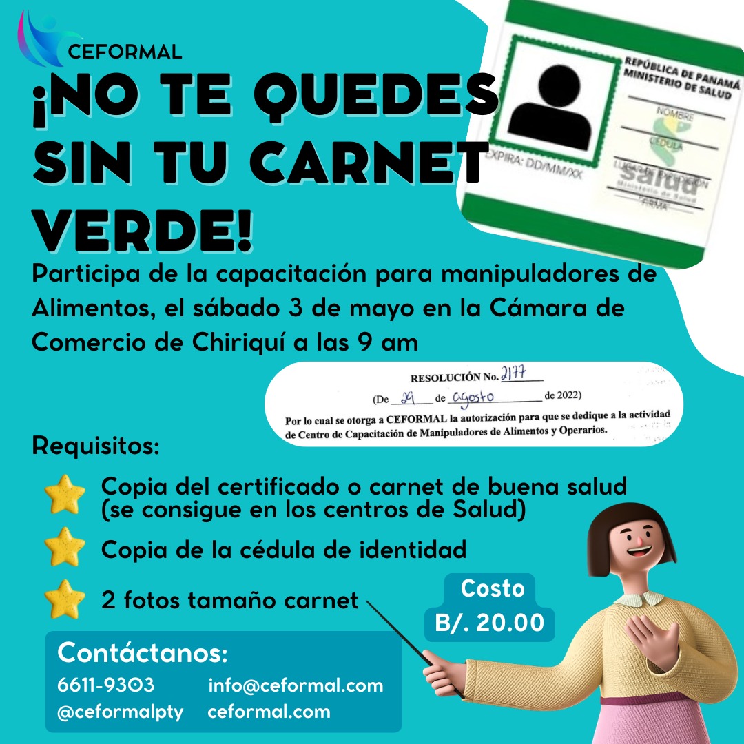 Capacitación de Manipulación de Alimentos 3 de mayo 2025